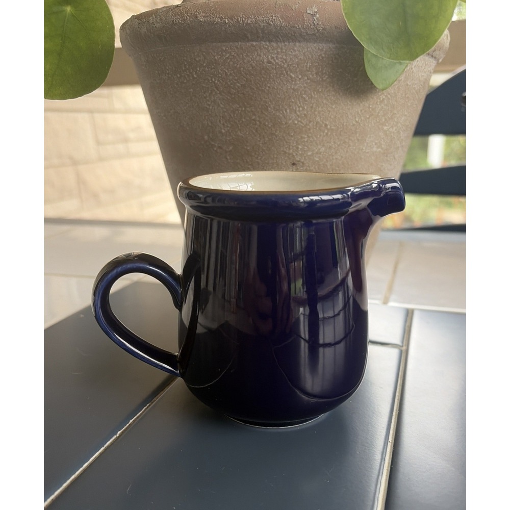 Vintage Ceramic Creamer Milk Pitcher MX500 Japan MCM Navy (e10)